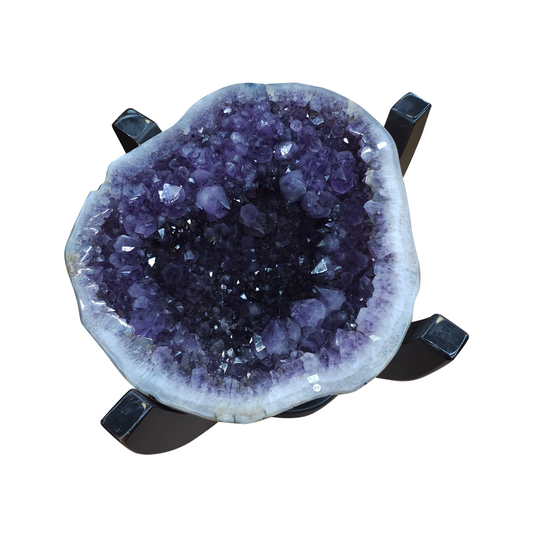 Amethyst Geode Glass Table Stand