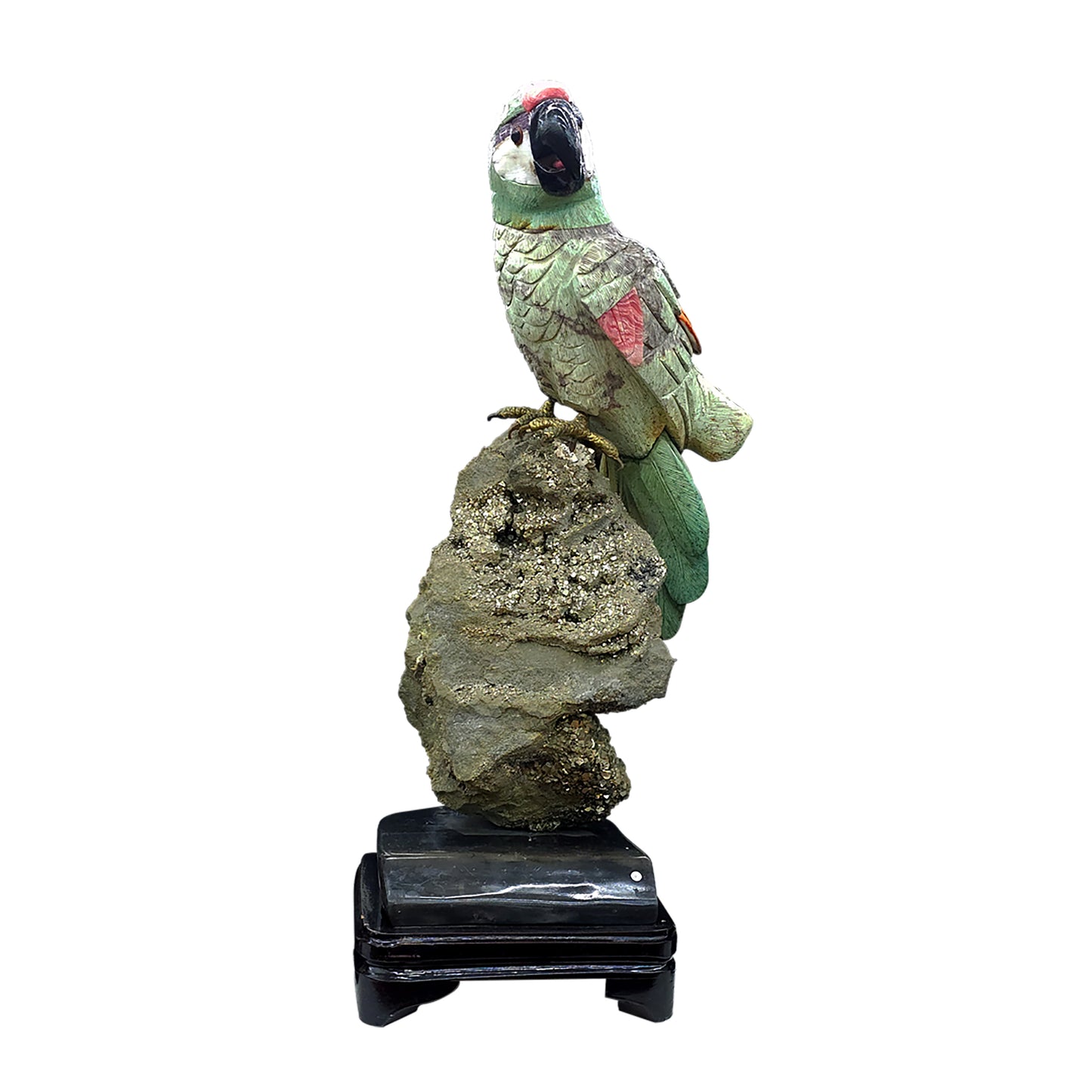 Pyrite Stone with Parrot