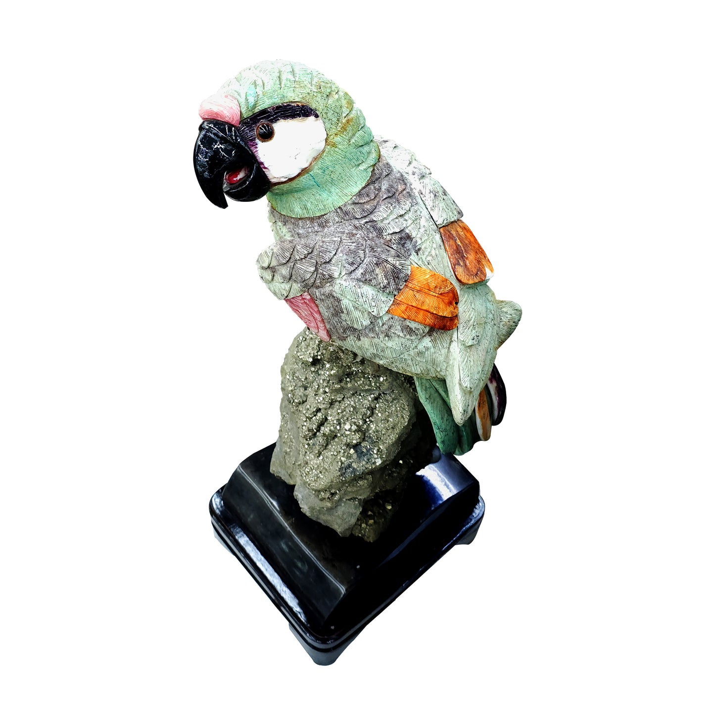 Pyrite Stone with Parrot