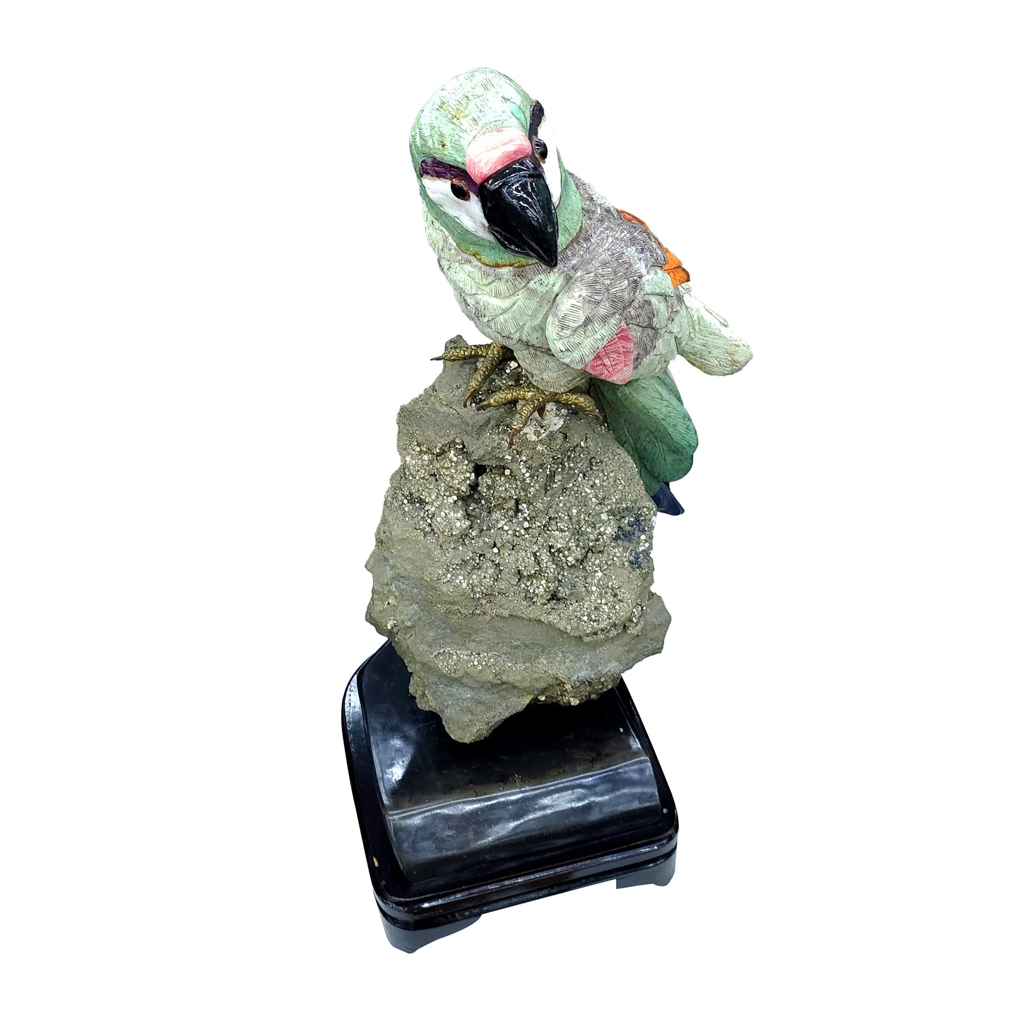 Pyrite Stone with Parrot