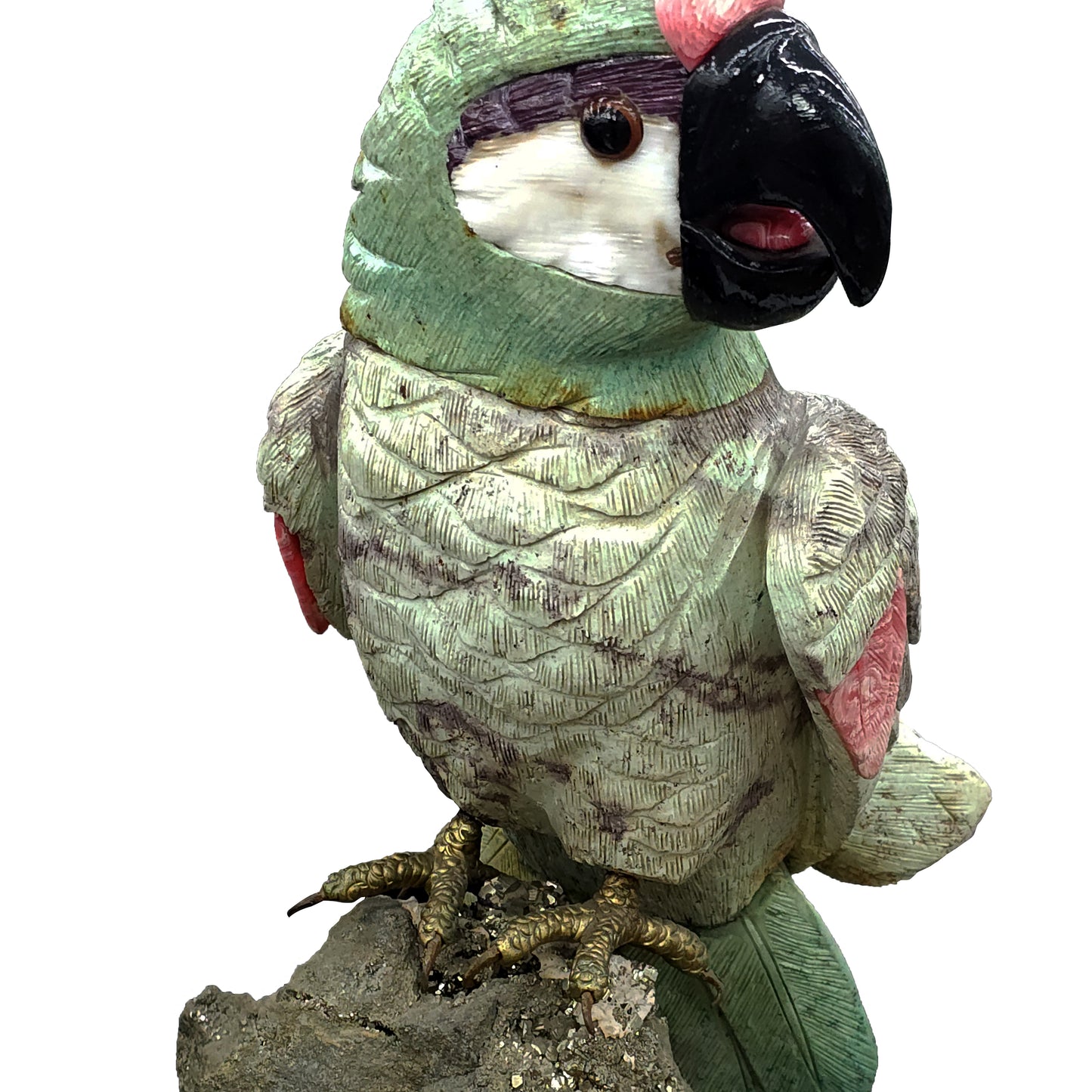 Pyrite Stone with Parrot