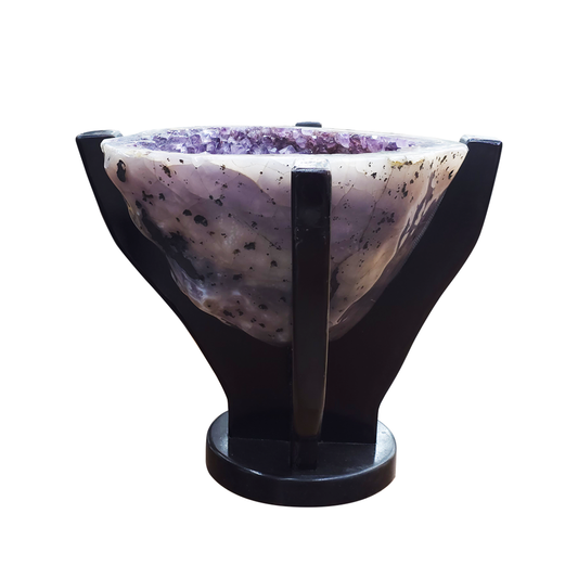 Amethyst Geode Glass Table Stand