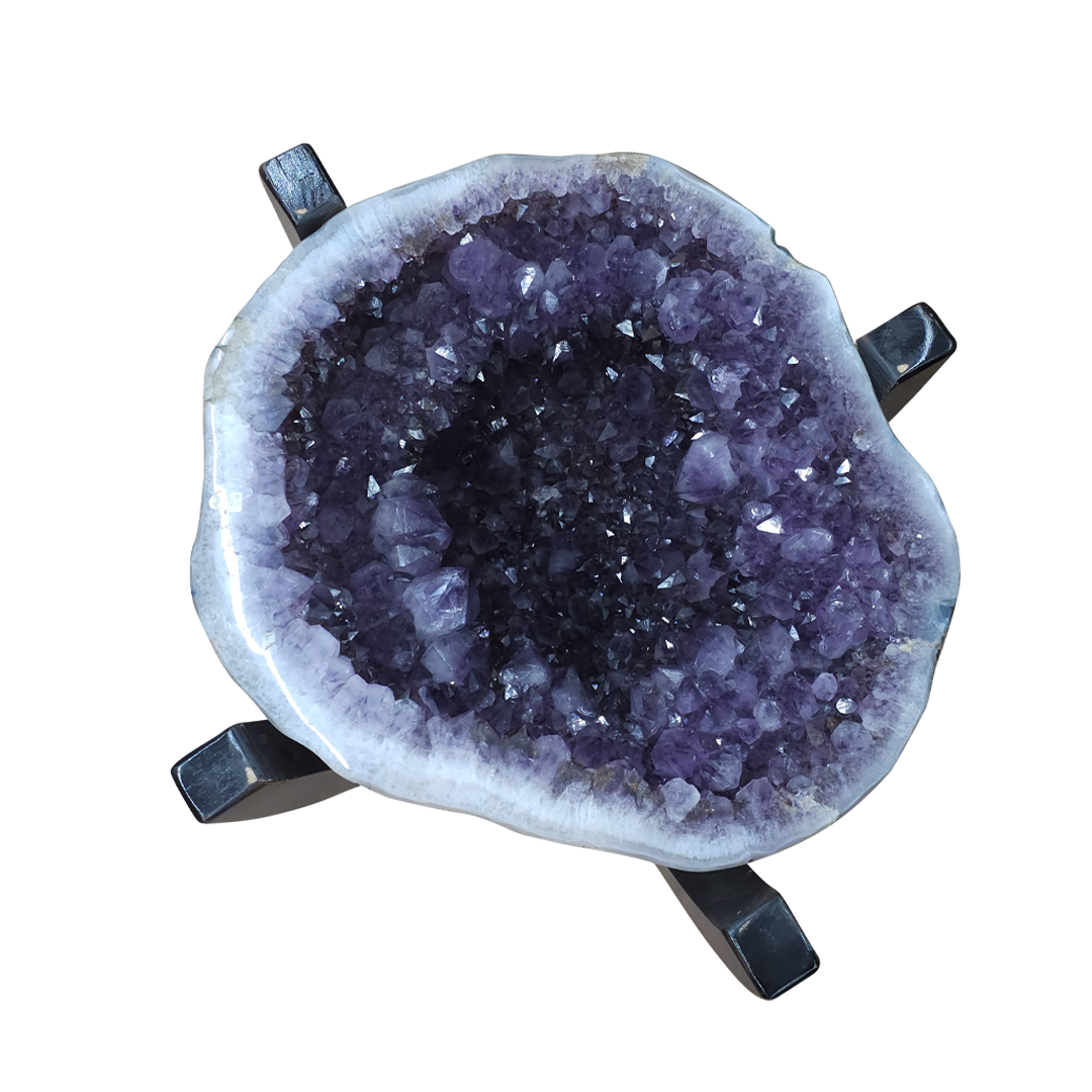 Amethyst Geode Glass Table Stand