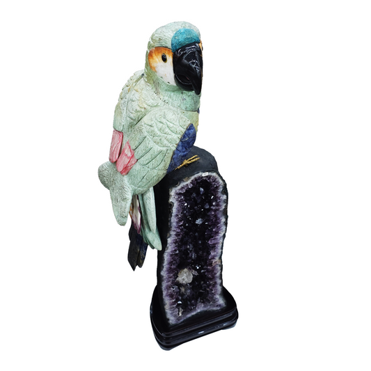 Amethyst with Parrot bird