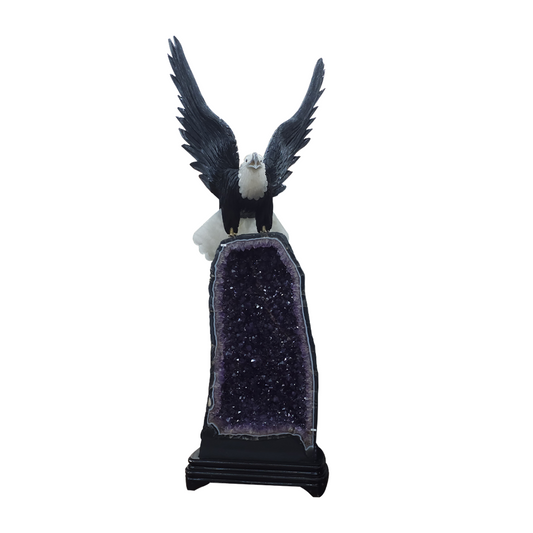 Eagle Sculpture Beneath an Amethyst Chapel