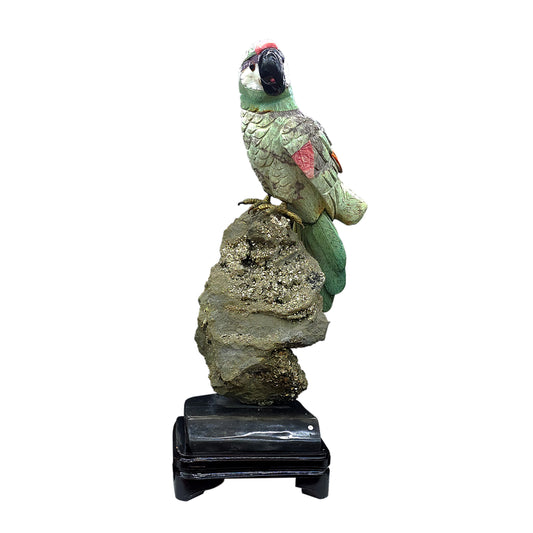 Pyrite Stone with Parrot